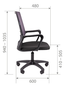 Офисное кресло CHAIRMAN 606 LT, ткань/сетка, серый